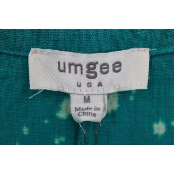 Umgee Green Bleached Raw Hem Size Medium Short Sleeve NWT - Picture 6 of 7